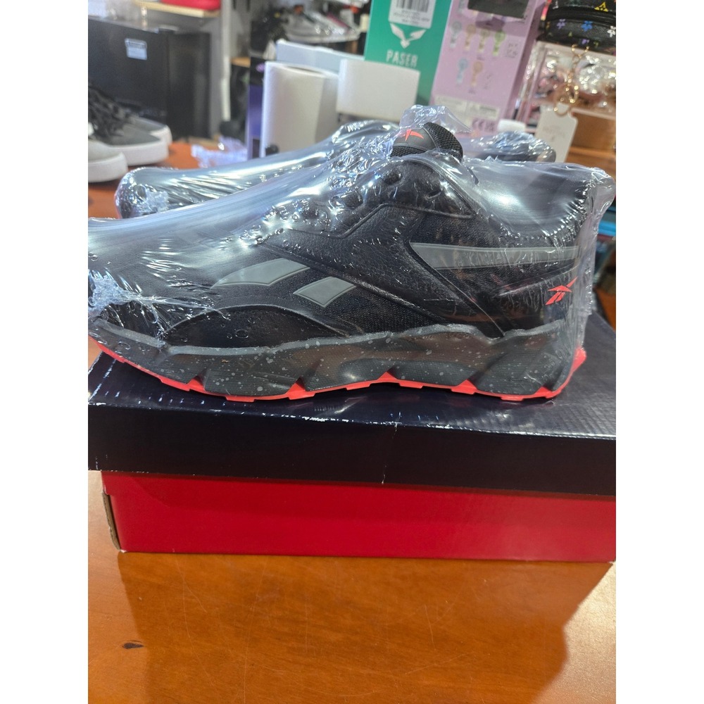 Reebok Vizome Boys Sneakers Black Orange Grey AR30247B-BON Size 4.5M NEW